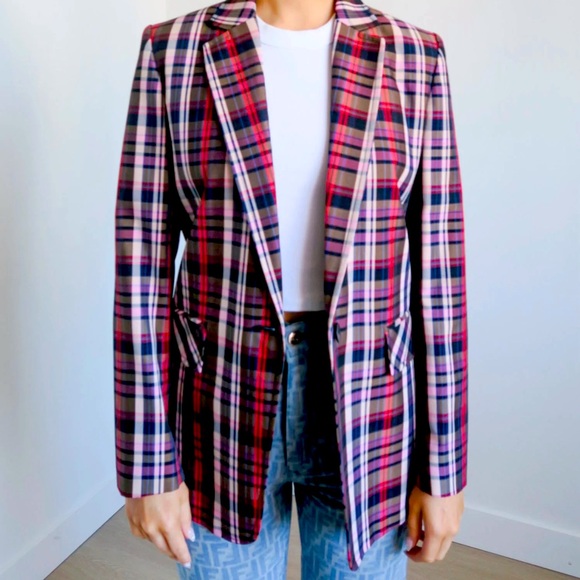 Sandro Plaid Blazer Size 36 IT with Tags - Picture 1 of 3